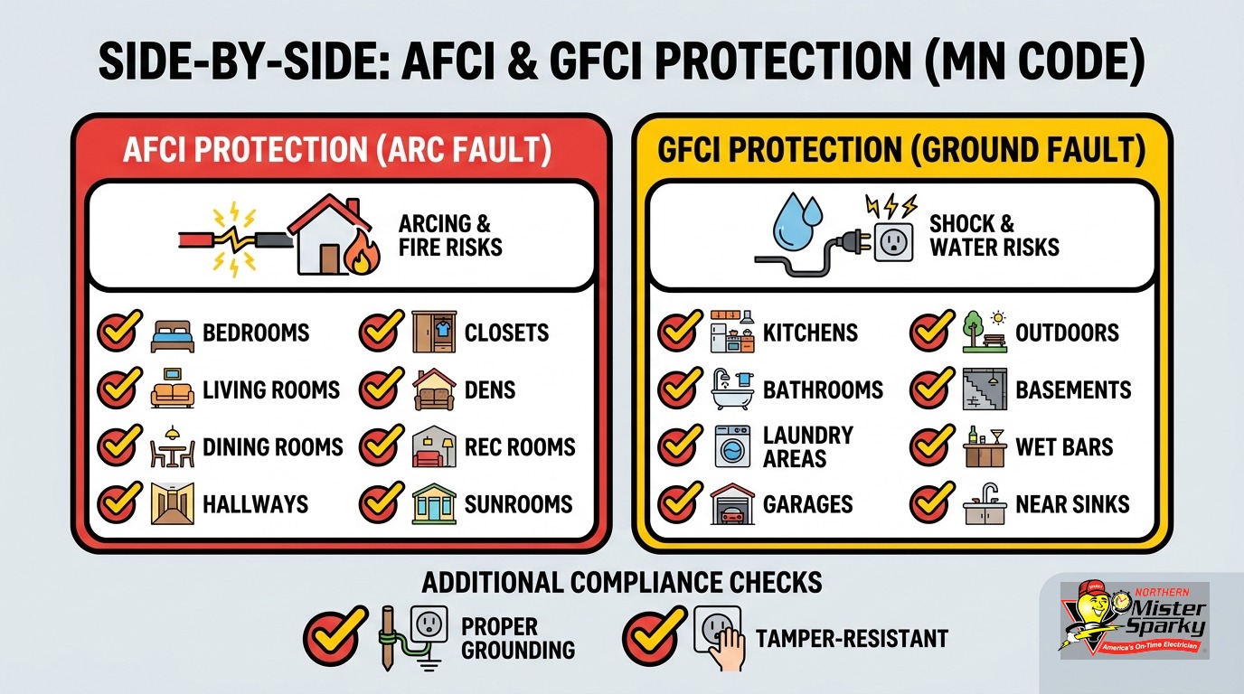 Arc Fault vs Ground Fault Breaker Difference in Minnesota
