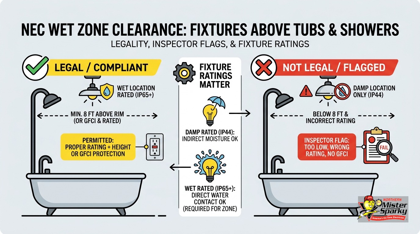 Bathroom Light Over Shower Code Requirements: 2026 NEC Guide