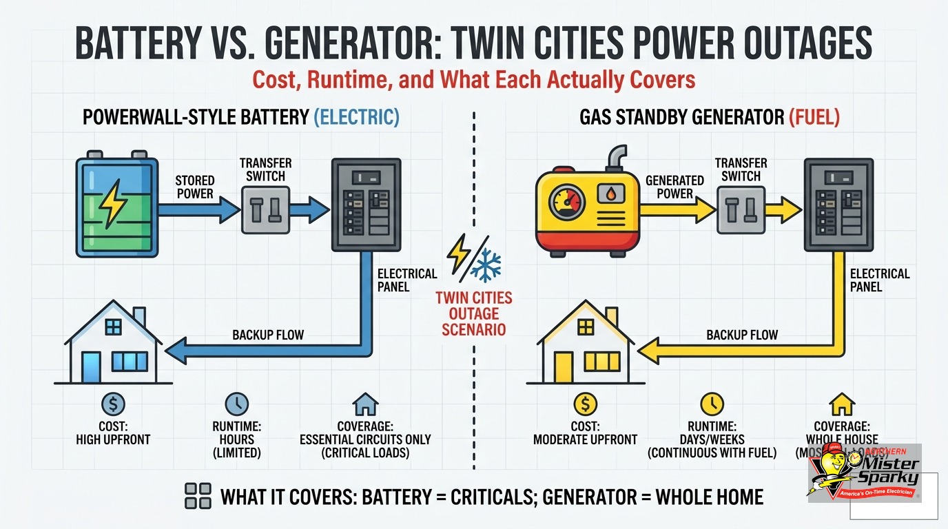 Whole Home Battery Backup vs Standby Generator: MN Guide
