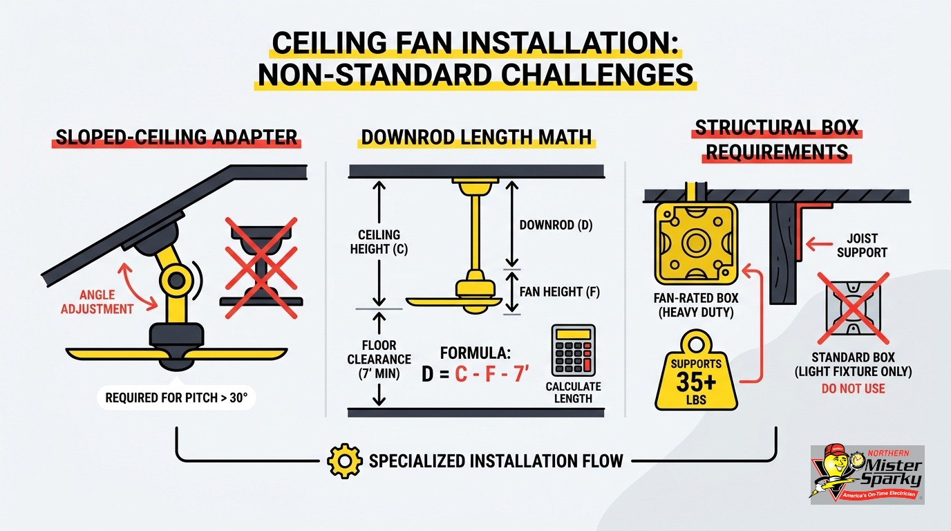 Ceiling Fan Vaulted Ceiling Installation: Start With the Box