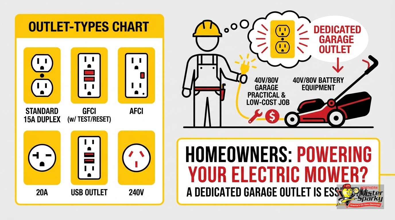 Outlet for Electric Lawn Mower Charging in Your Garage