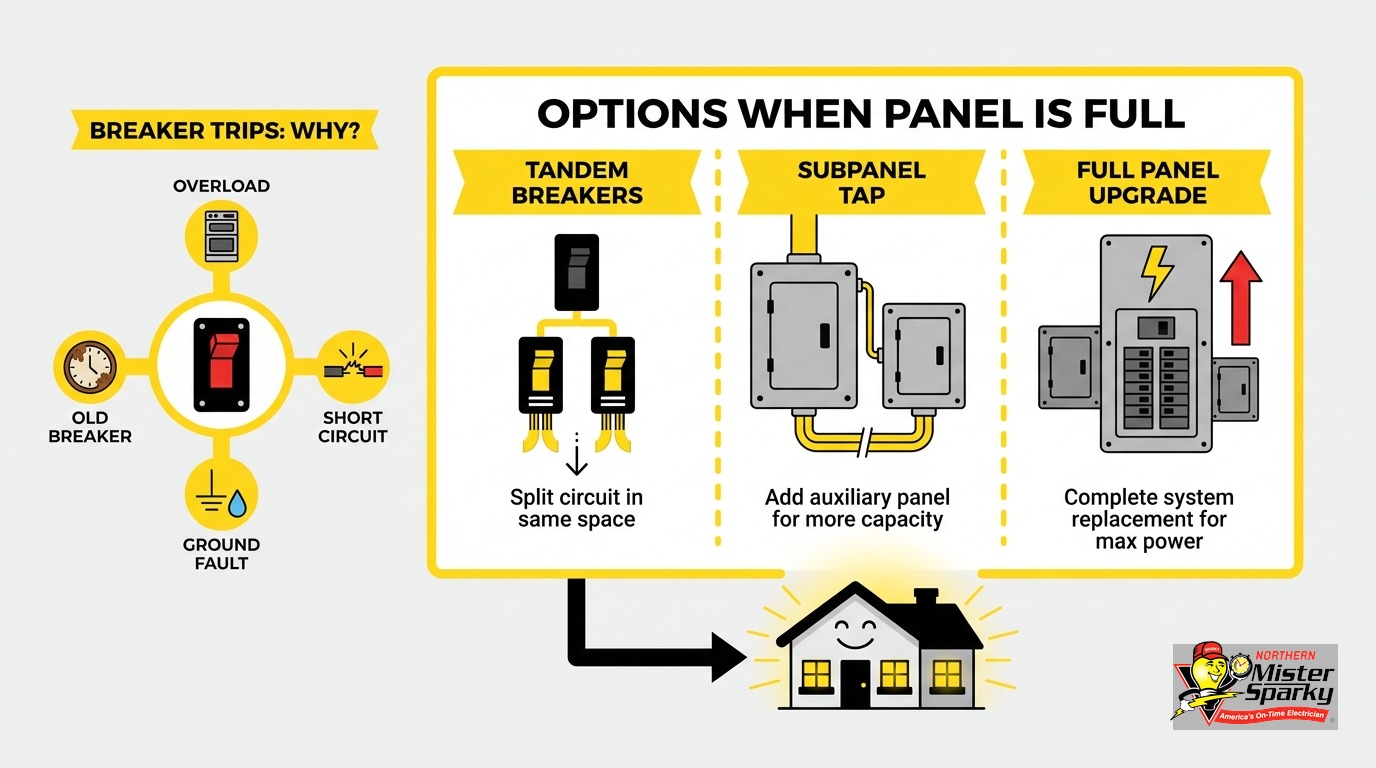 Electrical Panel No Room for Breakers: 3 Options Explained