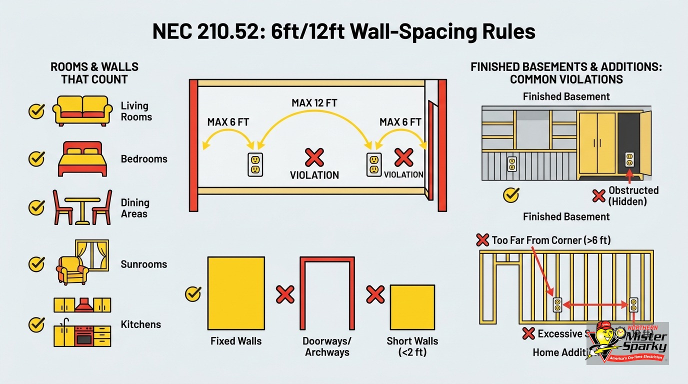 Electrical Outlet Spacing Code: The 6-Foot Rule Explained
