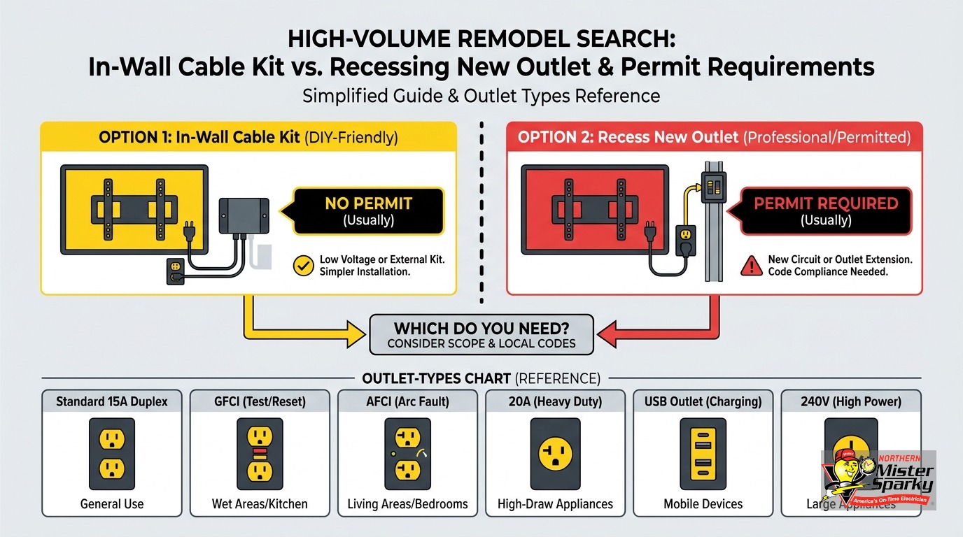 Hide TV Wires in the Wall: Outlet Options and Permit Rules
