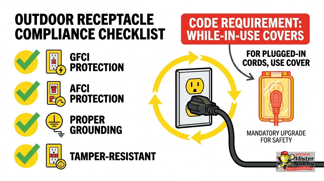 Outdoor Outlet In-Use Weatherproof Cover Requirements