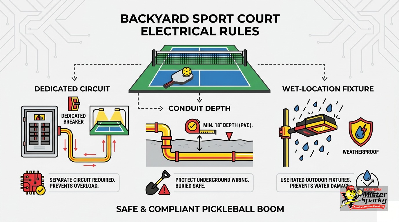 Outdoor Pickleball Court Lighting: Electrical Requirements