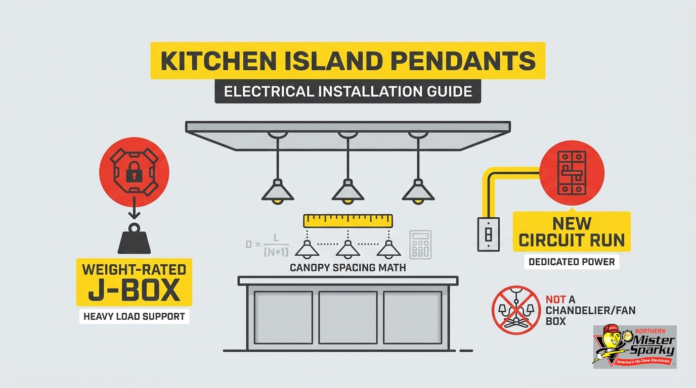 Pendant Light Installation Kitchen Island: Code and Circuits