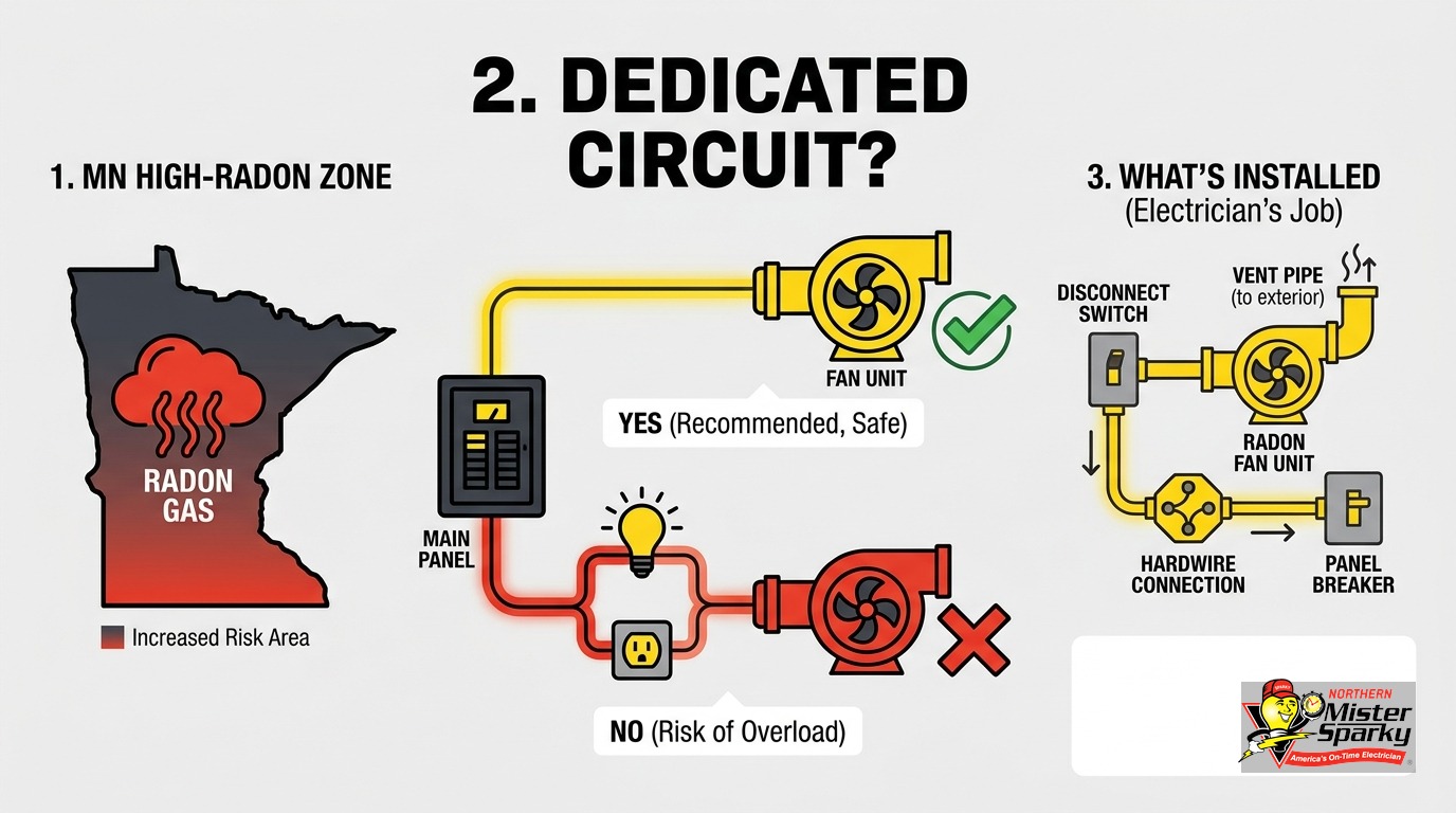 Radon Fan Dedicated Circuit Requirements: What MN Code Says