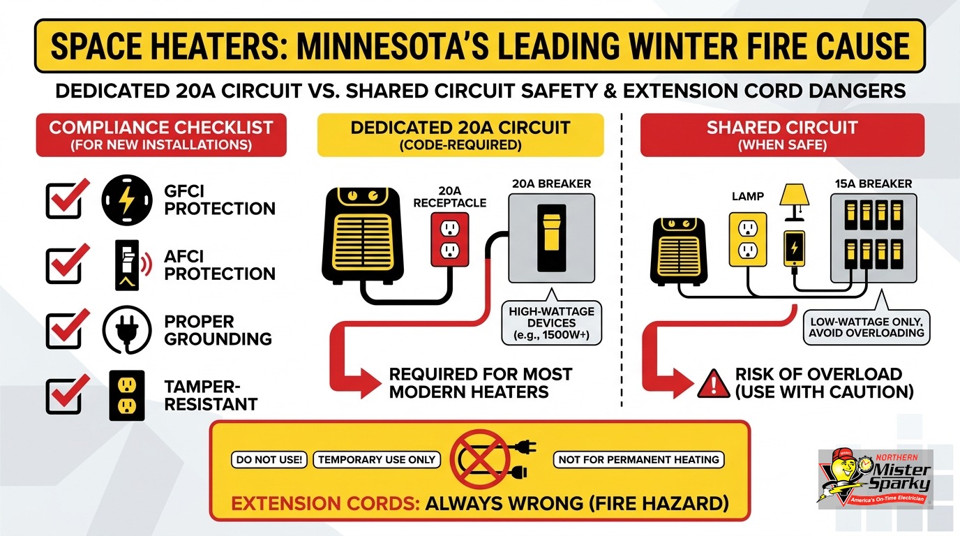 Dedicated Circuit for Space Heater: When Code Requires It