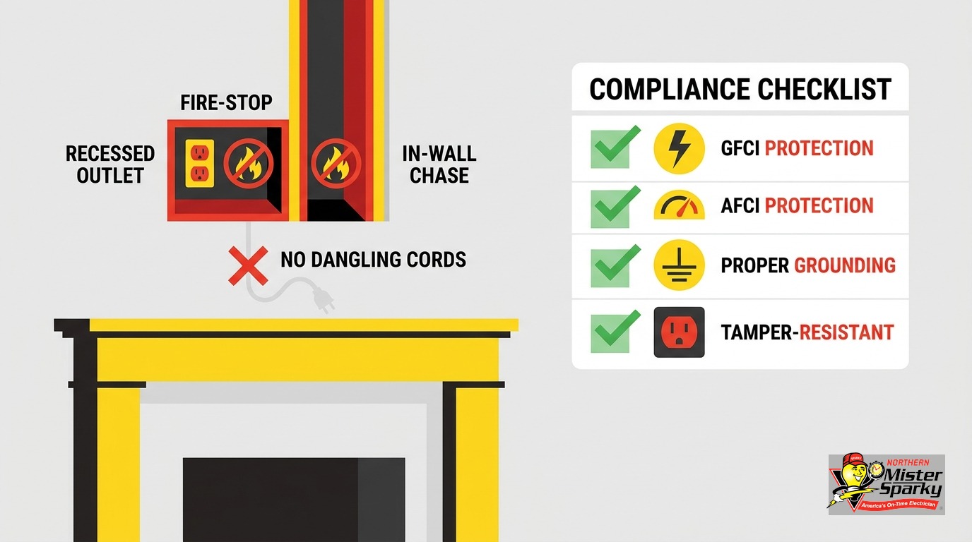 How to Run an Outlet Behind a TV Above a Fireplace (MN)