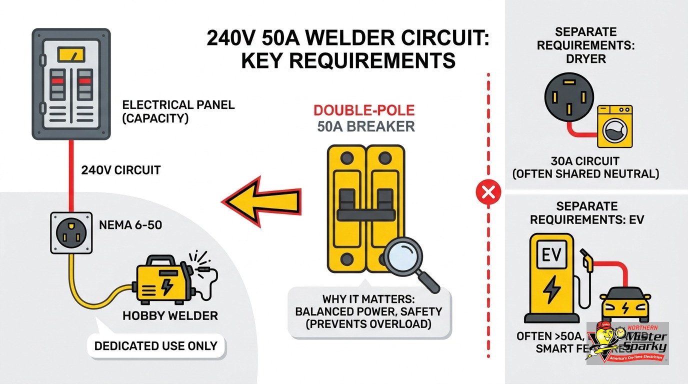 Welder Outlet Installation Garage: 50A Circuit and MN Code
